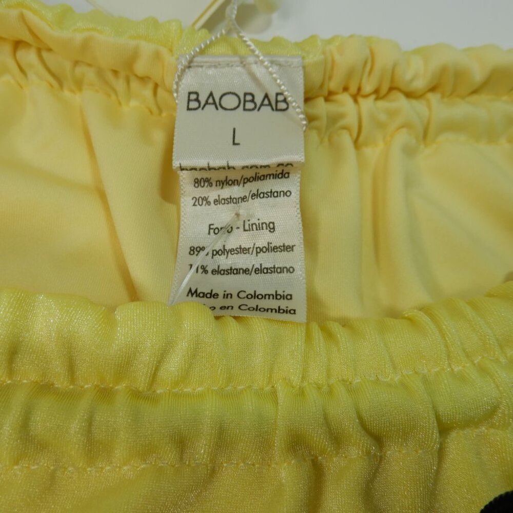Baobab Lula Metallic Side Tie BIKINI BOTTOM Size L Neon Yellow Green NEW $100 - Picture 6 of 8